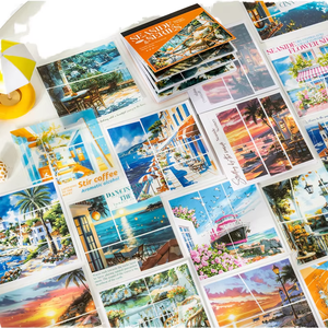 24 Adesivi per Confezione Serie Spiaggia Tema Vacanze al <span class=keywords><strong>Mare</strong></span> Materiale Doppio Autoadesivo Fustellato per Decorazione Quaderni e Storyboard - Product Image 1