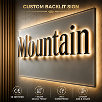 Enseigne commerciale personnalisée rétroéclairée par LED, logo métallique 3D, enseigne en acrylique, enseigne murale illuminée pour la réception de bureau, logo de vitrine