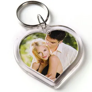 Giveaway Promotional product gift items China Custom Digital photo keychain key ring acrylic keychain