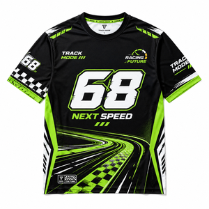 2026 New Arrival <b>Track</b> Mode Racing Fan Tee Men Women Loose Casual Breathable Full Sublimation Custom Number Sports Short Sleeve - Product Image 6