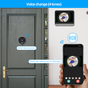 Tuya - Affichage 4,3 pouces - 3MP - WiFi - Vue panoramique grand angle 166° - Interphone bidirectionnel - Vision nocturne - Alimenté par batterie - Résistant à l'eau - <span class=keywords><strong>Porte</strong></span> - Product Image 6