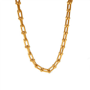 Conjunto de Joyería de Acero Inoxidable con Baño de Oro PVD, Diseño de Herradura en Forma de U, para Mujer, Regalo para Fiesta, Collar, Pulsera y Aretes - Product Image 4