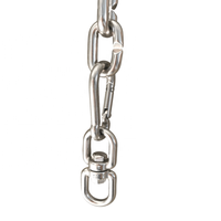 Chaîne à maillons doubles en acier inoxydable avec anneau pivotant en acier pour la mise en rigging