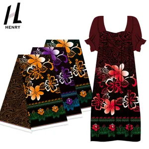 最佳质量波利尼西亚传统部落印花材料100% 涤纶面料女式连衣裙低最小起订量