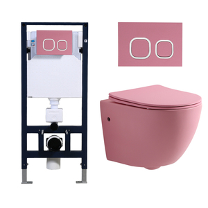 <span class=keywords><strong>WC</strong></span> <span class=keywords><strong>suspendu</strong></span> moderne en céramique sans bride, à fixation murale - Product Image 3