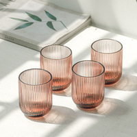 Vente en gros de gobelets à eau vintage à rayures verres à vin ensemble de gobelets en verre coloré pour jus et verres pour un usage quotidien