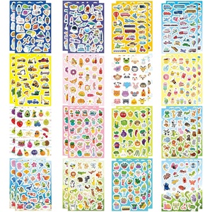 Pacchetto di adesivi personalizzati per bambini con temi inclusi animali, le auto spaziali fioriscono le creature marine e la pellicola spessa più impermeabile - Product Image 2