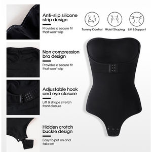 Body sculptant sans couture pour femme - Fermeture avant, contrô<span class=keywords><strong>le</strong></span> du ventre, bretelles réglables en silicone antidérapantes, <span class=keywords><strong>string</strong></span> taille haute - Product Image 3