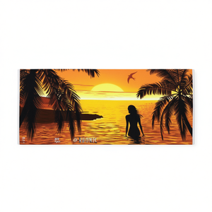 Asciugamano da spiaggia Buonic 70x140 cm con stampa di palme al tramonto per uso in spiaggia - Product Image 1