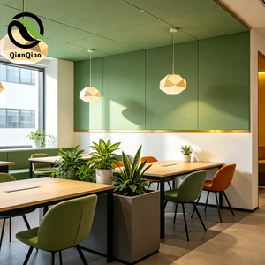 Panneau acoustique en PET vert sauge QIANQIAO 12 mm 1220x2440 mm, panneau décoratif absorbant le son pour bureau moderne et <span class=keywords><strong>studio</strong></span> créatif - Product Image 4
