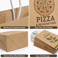 Sacs de courses en papier kraft recyclables, emballages personnalisés pour emporter, pour café, épicerie, pizza, restaurant, usage commercial