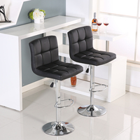 Tabourets de bar modernes et robustes, pivotants et réglables, FlameGlow J01, avec accoudoirs en cuir PU, durables, légers, avec structure en acier inoxydable épaissi