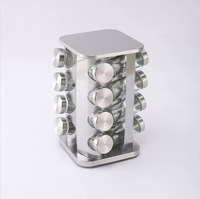 Étagère à épices rotative moderne à trois niveaux en acier inoxydable, organisateur de pots à épices de cuisine à 360 degrés, support de rangement pour bouteilles en verre