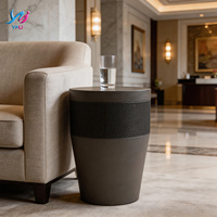 Table basse d'angle moderne en GRC créatif, durable et écologique, pour salon, petite table d'appoint