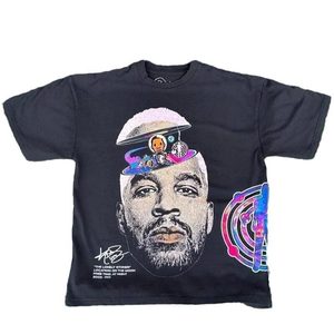 T-shirt personnalisé pour homme, style Y2K, hip-hop, motif de dessin animé avec de grands yeux et une bouche, imprimé, respirant, surdimensionné, manches courtes, pur coton, 220g - Product Image 5