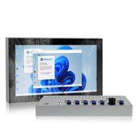 PC industriel embarqué tout-en-un robuste sans ventilateur avec écran tactile capacitif 10 points de 15,6 pouces, IP66, Windows 11, Linux