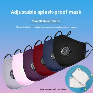 Mascherina in Tessuto 3D per Adulti, 100% Cotone, Ecologica, Lavabile, Traspirante, <span class=keywords><strong>Nera</strong></span>, Taglia Grande, Unisex, per Compleanno, Vendita all'Ingrosso dal Produttore - Product Image 3