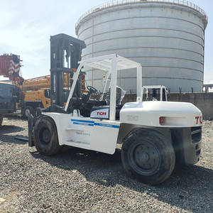 Chariot élévateur à palettes motorisé TCM FD100 d'occasion, moteur diesel Cummins, 2018, japonais, 4x4, tout-terrain, capacité de 10 tonnes - Product Image 5