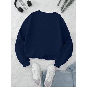FOXA Sweat-shirt à manches longues et col rond pour femme, motif ours en peluche, pull oversize en coton tricoté - Product Image 3