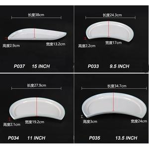 Vajilla irrompible para restaurante Plato de cena de melamina blanca con borde de impresión en forma de Luna única - Product Image 2