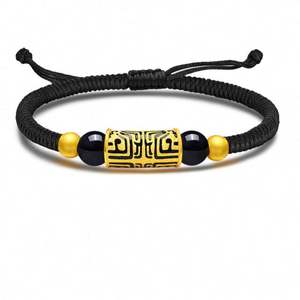 चीन 18k 25k की दुकान कोहनी ग्लूटानस टोटेम गोल्ड रेट्रो राष्ट्रीय प्रवृत्ति जोड़े लाल रस्सी बुने हाथ का पट्टा - Product Image 1