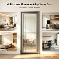 Porte battante Suifu personnalisée moderne en alliage d'aluminium de 1,4 mm d'épaisseur avec verre clair/téinté, surface finie, garantie 3 ans, appartement