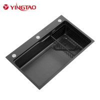 Évier de cuisine YINGTAO, best-seller, luxe, simple bac, carré, encastré, en acier inoxydable poli, avec garantie de 5 ans