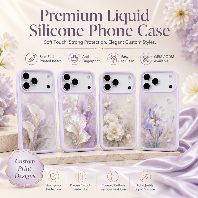 Customizable Premium Liquid Silicone Anti-Fingerprint Shockproof Raised Camera Protection Ins Style Phone Case for 17