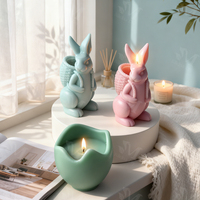 Moule en silicone et résine J10-524 pour panier de Pâques, pot de fleurs, lapin, rangement, pot à bougie, plâtre de gypse, ciment, béton