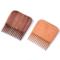 Peigne à barbe en bois à dents larges, mini, personnalisé avec logo OEM, vente en gros par Dongmei Manufacture