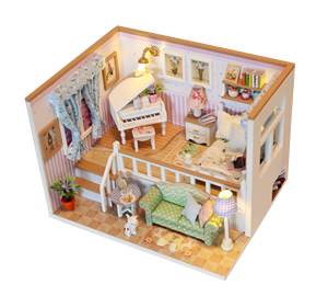 M026ของ Hongda บ้านตุ๊กตาจิ๋วสำหรับเด็กผู้หญิงบ้านตุ๊กตาไม้บ้านตุ๊กตาทำด้วยมือ - Product Image 1