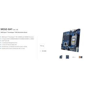Placa Base para Estación de Trabajo Gigabyte MC62-G40/MC62-G41 WRX80, M.2, U.2, IPMI, 7xPCIe, sWRX8 - Product Image 4