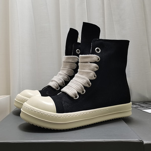 Baskets montantes de luxe en toile respirante, style décontracté, avec fermeture éclair, pour couple, chaussures de marche européennes et américaines - Product Image 2