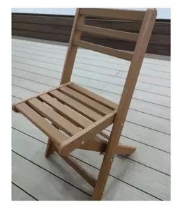 Kursi lipat kayu plastik HDPE klasik daur ulang, kursi luar ruangan dan dalam ruangan tahan cuaca