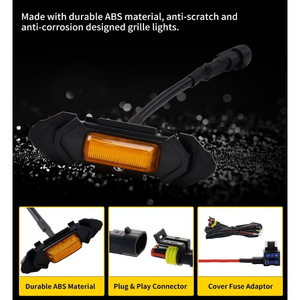 Toyota RAV4 Front Grille Amber <b>LED</b> <b>Lights</b> 4Pcs With <b>Wiring</b> Harness For Retrofit Upgrade - Product Image 4