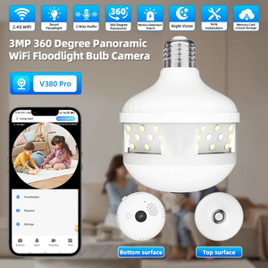 Novo 5MP Projector Sem Fio Casa Inteligente Câmera de Lâmpada Wi-Fi 360 Graus Panorâmica V380 Pro WiFi Segurança <span class=keywords><strong>CCTV</strong></span> Mini Câmera Bulb - Product Image 2
