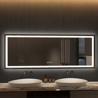 Miroirs de luxe rectangulaires modernes Full Function Glass Tv Android Led Mirror Écran tactile Smart Miroir de salle de bain Led