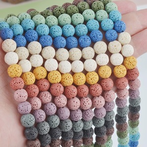 Perles de pierre de lave volcanique naturelle en gros perles rondes d'espacement en vrac pour la fabrication de bijoux accessoires de bracelet à bricoler soi-même 4 6 8 10mm 15'' - Product Image 1