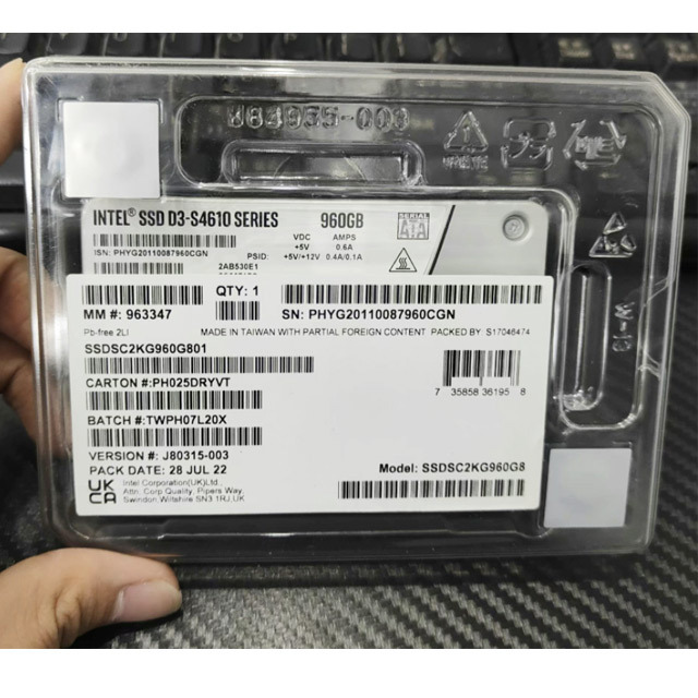 Intl D3-S4510 Series 960GB 480GB Solid State Drive SATA3 6Gb/S 1.92TB Internal SSD SSDSC2KB960G801 for Server