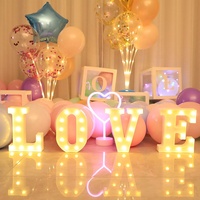 Lampes LED en forme de lettres pour déclarations d'amour, mariages, anniversaires, alimentées par piles