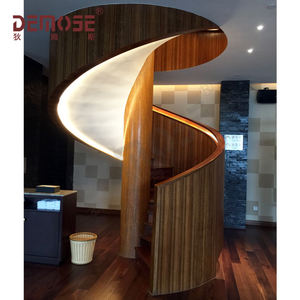 <span class=keywords><strong>Escalier</strong></span> en colimaçon pliable en bois moderne et personnalisable pour DMS-1023, capacité de 300 livres, garantie de 2 ans pour l'usine - Product Image 3