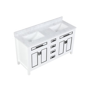 ตู้ห้องน้ำแบบตั้งพื้นขนาด 60 นิ้ว ดีไซน์ทันสมัยระดับไฮเอนด์ พร้อมอ่างเซรามิกและคุณสมบัติกันน้ำ - Product Image 4