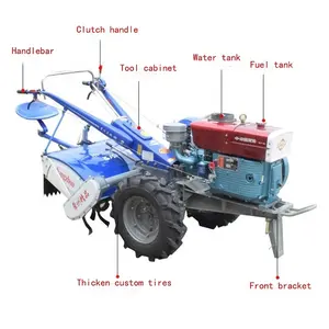 Haute Qualité 8-22 hp ferme machine deux roue main tracteur de marche pour vente JIYI MACHINES