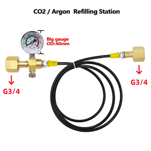New G3/4 Refilling Station Charging Adapter Custom OEM Support for Nitrogen Argon CO2 Transfer 40L <b>Bottle</b> <b>Small</b> Welding Tanks - Product Image 4