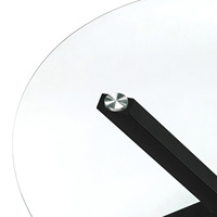 Ensemble de meubles de salle à manger en verre trempé en forme de X pieds en métal table à manger ronde en verre