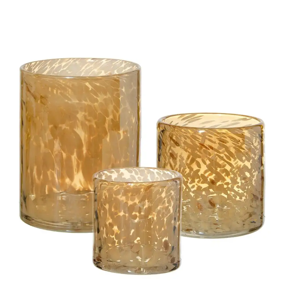 Samyo Mercury Glass Speckled Round Votive Tealight Candle Holders Set for Weddings Centerpieces Home Decor Parties