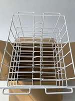 Support en fil métallique blanc pour assiettes de présentation en verre de 13 pouces, panier de rangement et de transport multi-emplacements pour vaisselle de mariage
