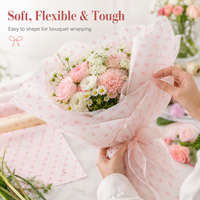 Papier d'emballage pour fleuriste biodégradable et recyclable, imprimé avec des motifs de fleurs, pour mariage, anniversaire, cadeau, bricolage