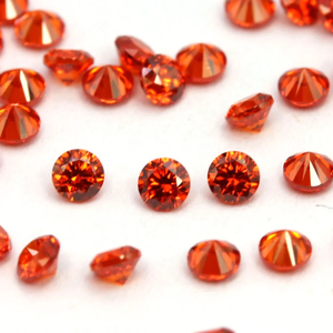 Zirconia cúbica naranja rojo piedra preciosa 0,8mm-10mm 3A circón de color Circular joyería de piedras preciosas artificiales con incrustaciones de piedra desnuda - Product Image 5