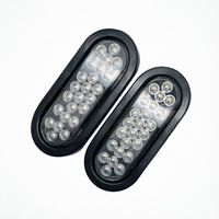 Nouveau feu arrière universel ovale de 6 pouces à 24 LED, étanche IP67, 12V, feu de recul LED, montage en surface, camion, remorque (3 couleurs)